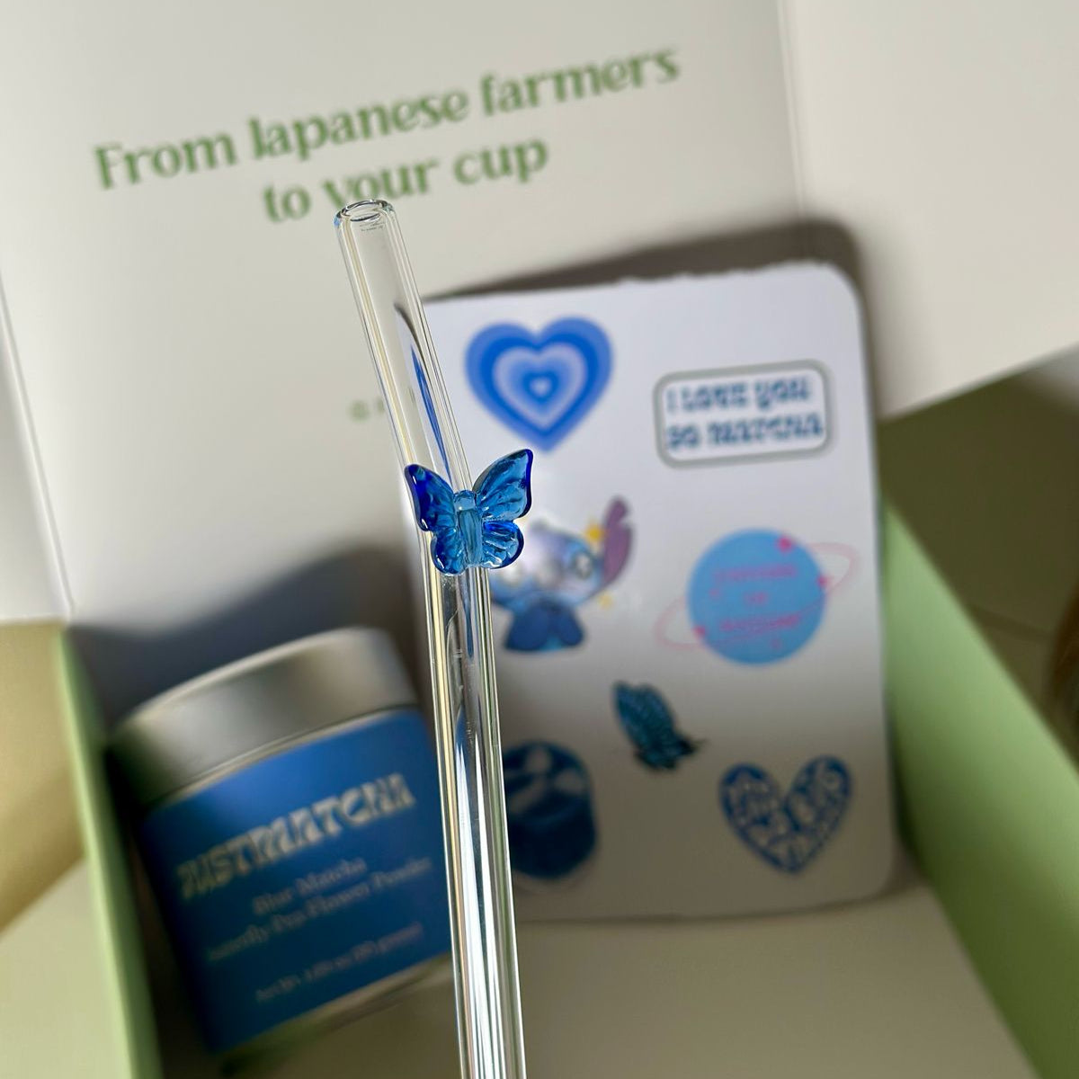 Butterfly Glass Straw